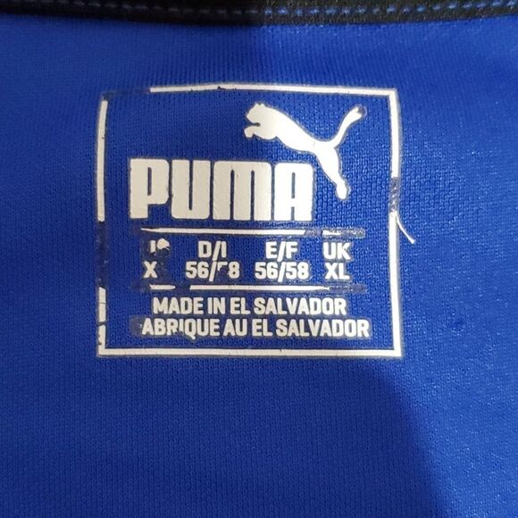 Puma XL black and blue athletic short sleeve shirt - Picture 6 of 7